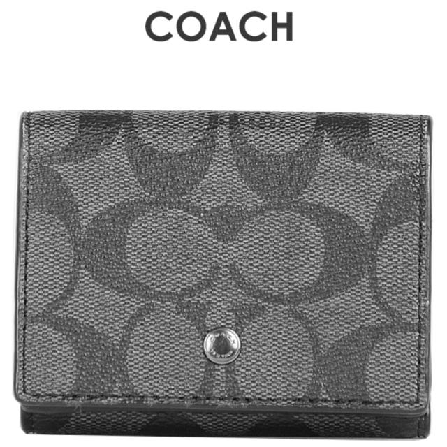 メンズコーチ COACH メンズ 財布 三つ折り F77928 ブラック×チャコール