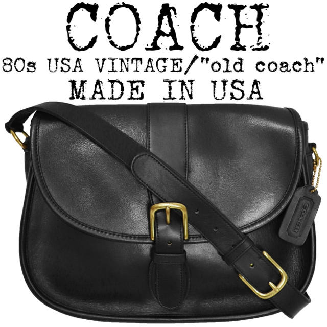 美品 COACH オールドコーチ 80s レザー ショルダーバッグ 黒 USA製