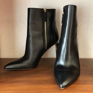 ナインウエスト(NINE WEST)のNINE WEST ショートブーツ  ブラックレザーサイズ7(ブーツ)