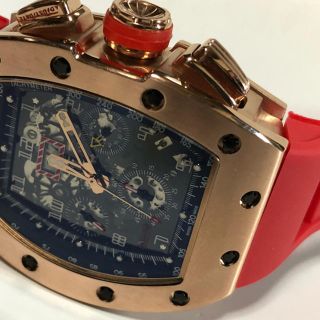 お洒落なラバーベルト★裏スケルトン★赤ベルト