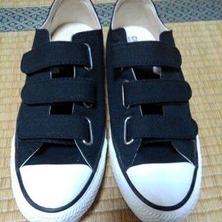 コンバース(CONVERSE)のコンバース　ベルクロスニーカー　24.5㎝　ブラック(スニーカー)