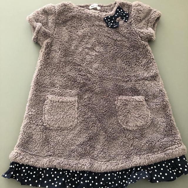 BeBe(ベベ)のボアワンピース  90/130お揃い キッズ/ベビー/マタニティのキッズ服女の子用(90cm~)(ワンピース)の商品写真