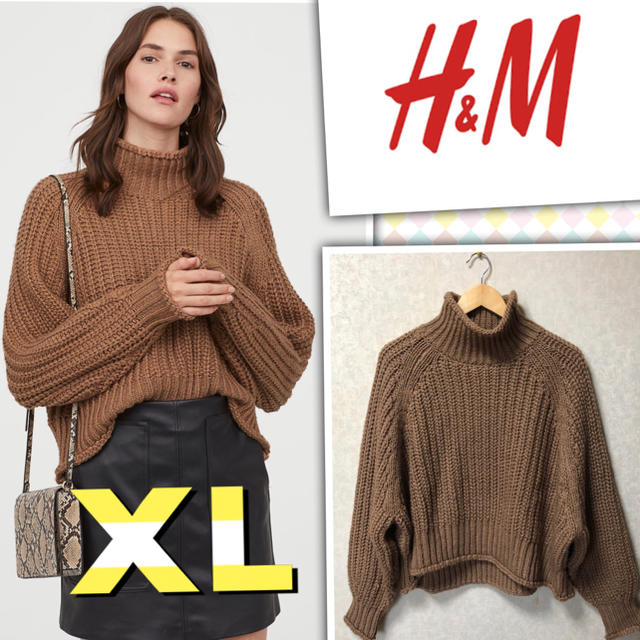 H&M(エイチアンドエム)の新品 チャンキーニット XLブラウン ZARA ザラ ユニクロ GU LOWRY レディースのトップス(ニット/セーター)の商品写真