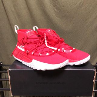 アンダーアーマー(UNDER ARMOUR)のカリー3 zero2 Red×White(バスケットボール)