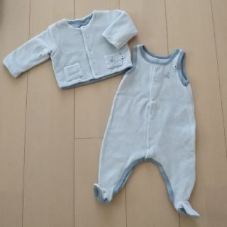 プチバトー(PETIT BATEAU)の値下げ　プチバトー  ロンパース カーディガン(ロンパース)