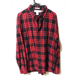 エイチアンドエム(H&M)のH&M ブロックチェックシャツ 赤黒(シャツ)