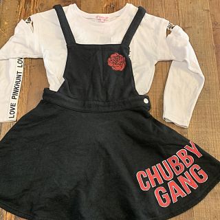 チャビーギャング(CHUBBYGANG)のCHUBBYGANG 黒ワンピース  130(ワンピース)