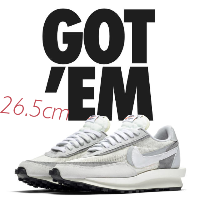 sacai nike LDWaffle 26.5 サミットホワイトスニーカー