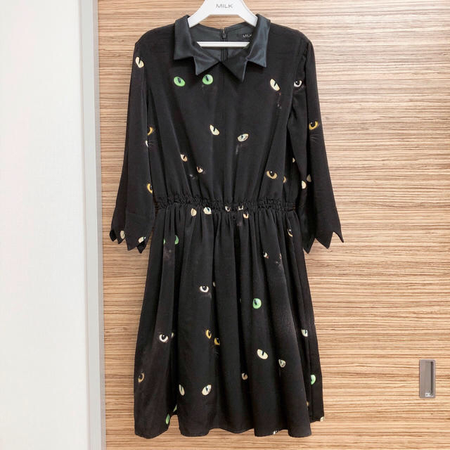 MILK(ミルク)のMILK BLACK CAT dress 猫 ワンピース レディースのワンピース(ひざ丈ワンピース)の商品写真