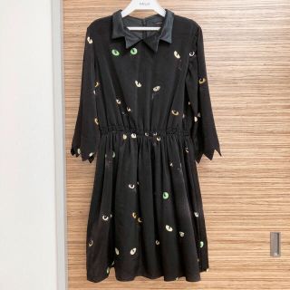 ミルク(MILK)のMILK BLACK CAT dress 猫 ワンピース(ひざ丈ワンピース)