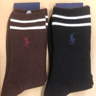 ポロラルフローレン(POLO RALPH LAUREN)の新品 レディース POLO ポロラルフローレン 定番リブソックス2足 日本製(ソックス)