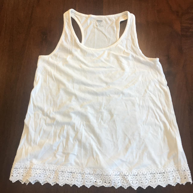 Old Navy オールドネイビー タンクトップ 裾レース ホワイトの通販 Old Navy オールドネイビー タンクトップ 裾レース ホワイトの通販