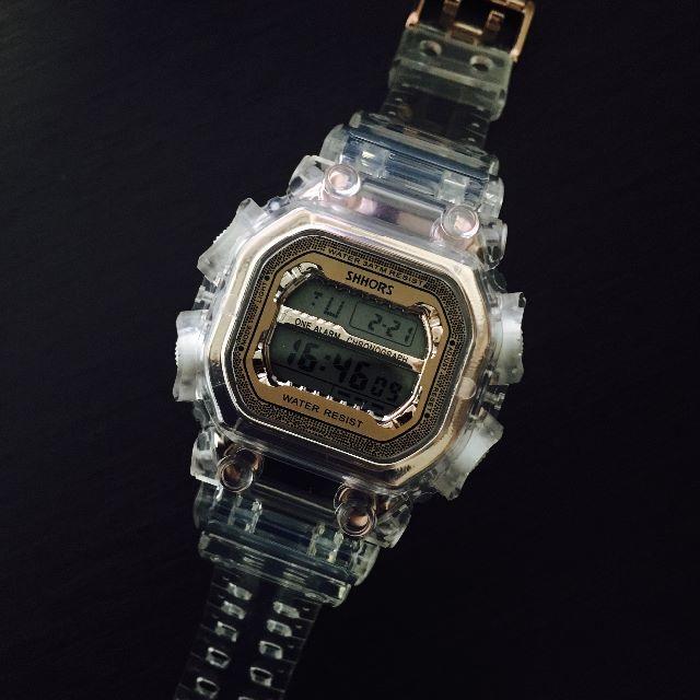 G-SHOCK(ジーショック)の■スケルトン腕時計 ✖ シャンパンゴールド■ produced by Italy メンズの時計(腕時計(デジタル))の商品写真