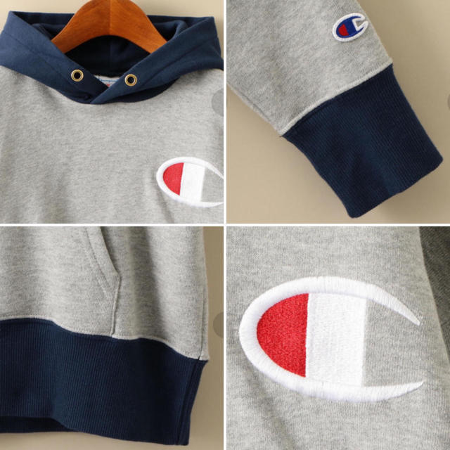 Champion(チャンピオン)の【未使用】champion BIG-Cフーディー キッズ/ベビー/マタニティのキッズ服男の子用(90cm~)(Tシャツ/カットソー)の商品写真