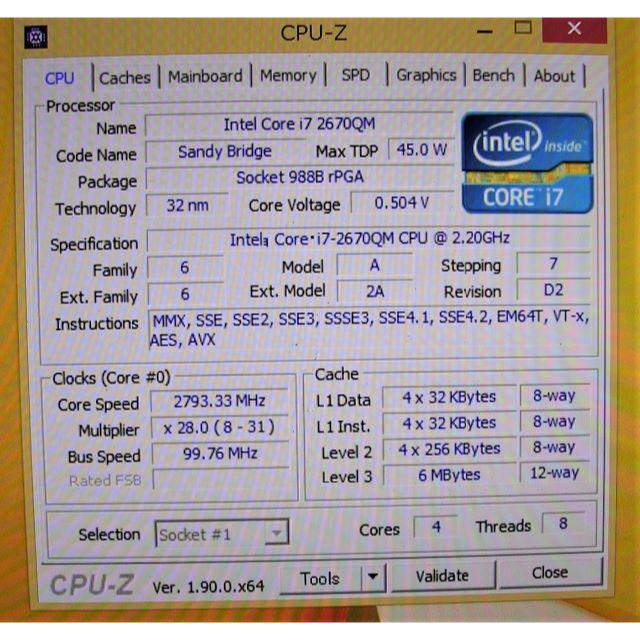 Intel core i7-2670QM