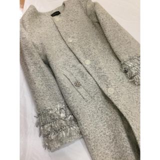 クイーンズコート(QUEENS COURT)の【はる様専用】ウールコート♡ 大人 Aライン ラメ 上品 上質 暖か (ロングコート)