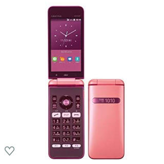 エーユー(au)のグラティーナ4G KYF37 ピンク(携帯電話本体)
