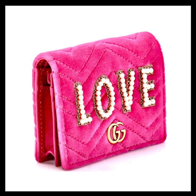 気質アップ Gucci - 新品◆GUCCI Pink GG Marmont モーメント ミニ折りたたみ財布 財布