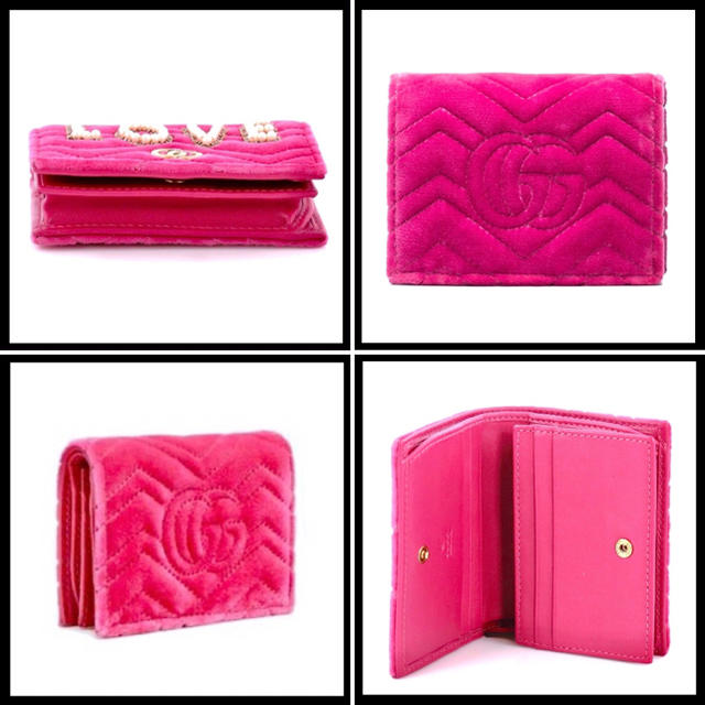 新品◆GUCCI Pink GG Marmont モーメント ミニ折りたたみ財布