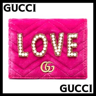 グッチ(Gucci)の新品◆GUCCI Pink GG Marmont モーメント ミニ折りたたみ財布(財布)