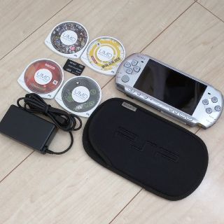 プレイステーションポータブル(PlayStation Portable)のPSP-3000 メモリカード8GB ゲーム4本付(携帯用ゲーム機本体)