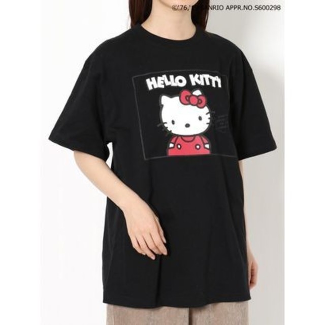 merry jenny(メリージェニー)のHELLO KITTY × merry jenny コラボ Tシャツ レトロ 黒 レディースのトップス(Tシャツ(半袖/袖なし))の商品写真