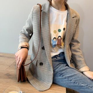 ユナイテッドアローズ(UNITED ARROWS)のimport❁︎こなれ感 タータンチェック ダブル ジャケット(テーラードジャケット)