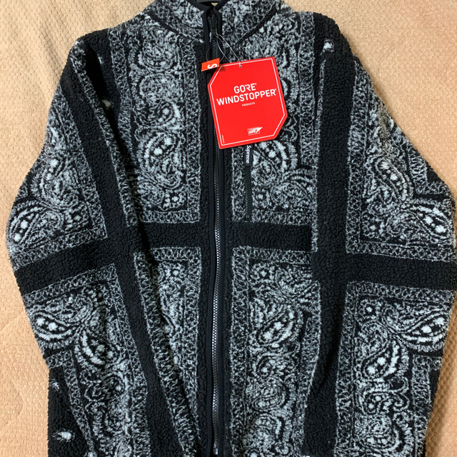 supreme bandana fleece jacket black  L