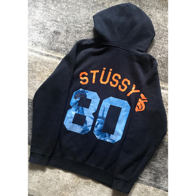 トップス最高のバックプリント 自由の女神 stussy NYC プルオーバー パーカー