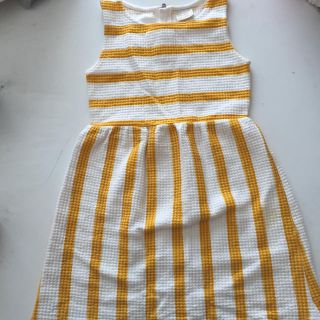 ザラキッズ(ZARA KIDS)のzarakids   黄色 ストライプ ワンピース(ワンピース)