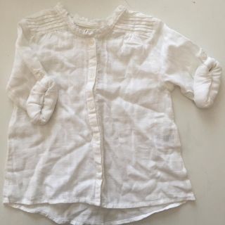 ザラキッズ(ZARA KIDS)のzarakids  ホワイト チェック ブラウス(ブラウス)