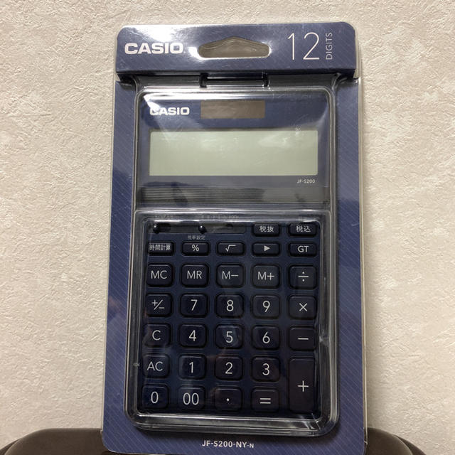 CASIO(カシオ)のCASIO カシオ 電卓 新品 ネイビー インテリア/住まい/日用品のオフィス用品(オフィス用品一般)の商品写真