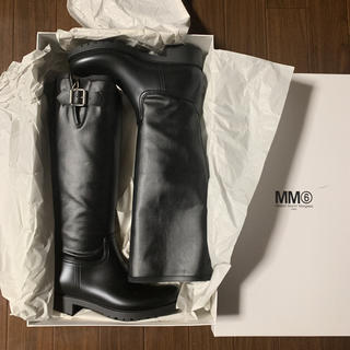エムエムシックス(MM6)のMM6 メゾンマルジェラ 6  ロングレインブーツ サイズ 39 ブラック(ブーツ)
