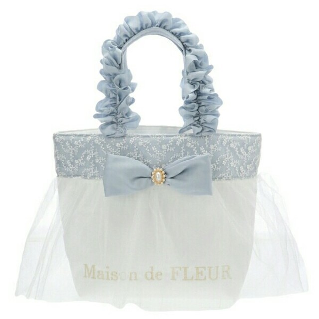 Maison de FLEUR(メゾンドフルール)のMaison de FLEUR☆マリエパールフリルハンドルトートバッグ レディースのバッグ(トートバッグ)の商品写真