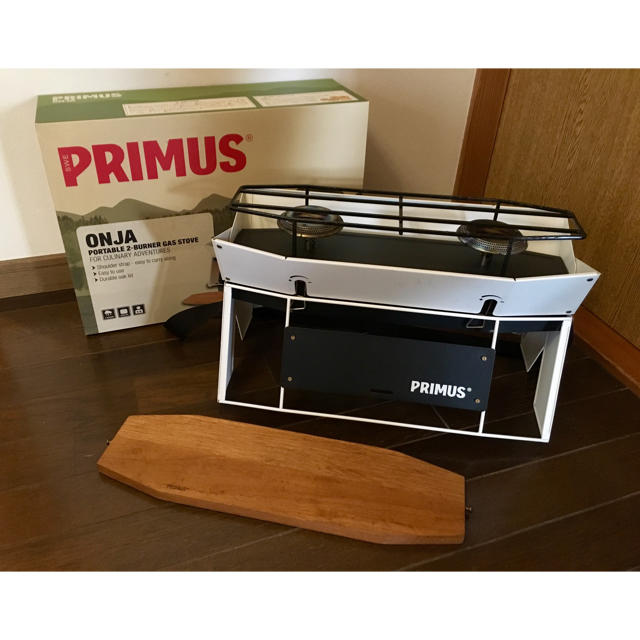 PRIMUS(プリムス)のPRIMUS（プリムス） オンジャ 収納袋&ガス缶つき❇︎used スポーツ/アウトドアのアウトドア(調理器具)の商品写真