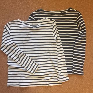 ユニクロ(UNIQLO)のボーダー  長袖Ｔシャツ    ボートネック   セット(Tシャツ/カットソー)