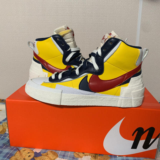 スニーカーNIKE ×sacai blazer mid ナイキ サカイ 27.5cm 黄色