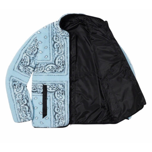 Sサイズ Supreme Bandana Fleece Jacket Blue 1