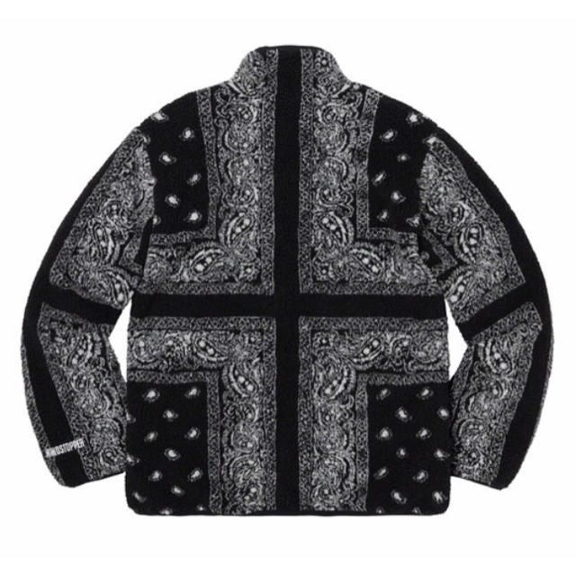 Sサイズ Supreme Bandana Fleece Jacket Black 2