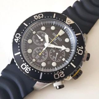 セイコー(SEIKO)のセイコー ソーラー ダイバーズ200m SSC021P1クロノグラフ 黒/黄色(腕時計(アナログ))