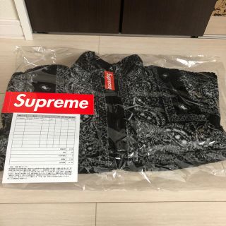 シュプリーム(Supreme)のsupreme  bandana fleece jacket 黒 s バンダナ(ブルゾン)