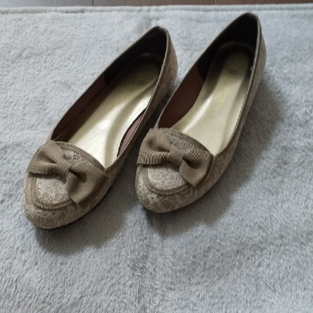 フラットシューズ 日本製 ベージュ レディースの靴/シューズ(バレエシューズ)の商品写真