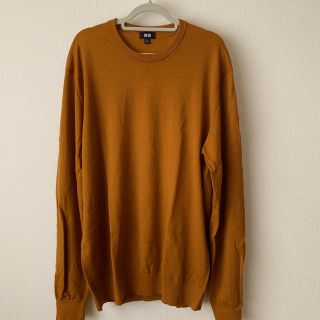 ユニクロ(UNIQLO)のユニクロ エクストラファインメリノクルーネックセーター XL マスタード(ニット/セーター)