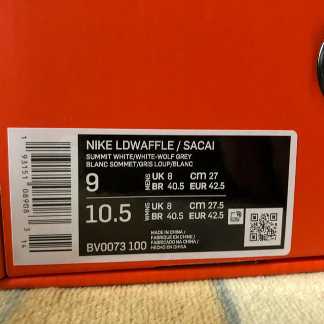 NIKE(ナイキ)のnike sacai 27cm ld waffle メンズの靴/シューズ(スニーカー)の商品写真