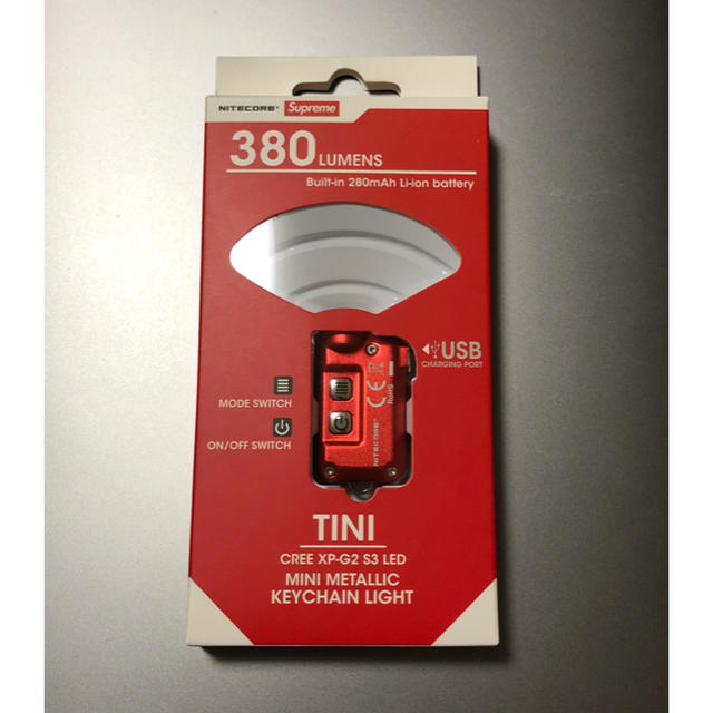 supreme nitecore tini keychain light red