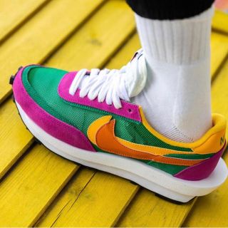 ナイキ(NIKE)のsacai NIKE LDWAFFLE ldワッフル パイングリーン 27.5(スニーカー)