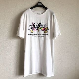 エヴリス(EVRIS)の【EVRIS】ミッキー エンブロイダリー Tシャツ ワンピース★ホワイト 白(Tシャツ(半袖/袖なし))