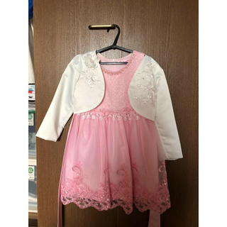 ピンクのドレスとボレロのセット 120 (発表会 ハロウィン 結婚式)(ドレス/フォーマル)