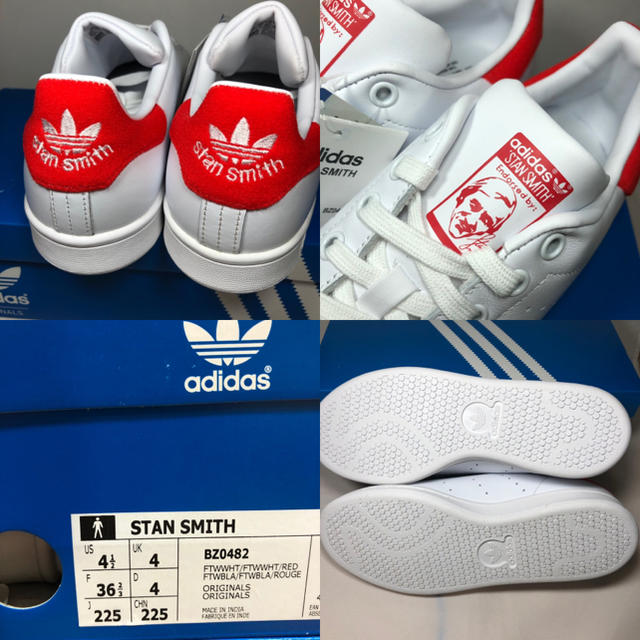 adidas(アディダス)の★新品★アディダス  スタンスミス  スニーカー  レッド  赤  22.5 レディースの靴/シューズ(スニーカー)の商品写真