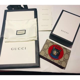 グッチ(Gucci)の美品GUCCI グッチ 猫 Cat キャット 財布 折財布 ウォレット ミケーレ(財布)